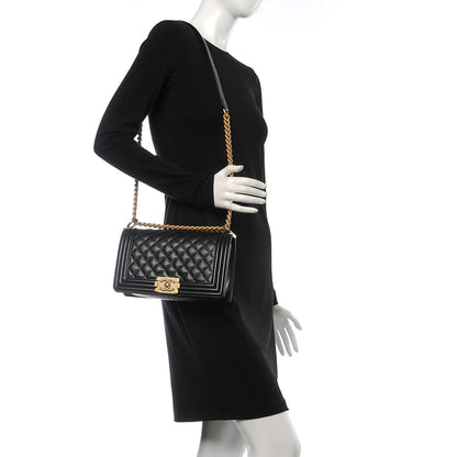 Chanel Caviar Quilted Medium Boy Flap Black 2 of 10