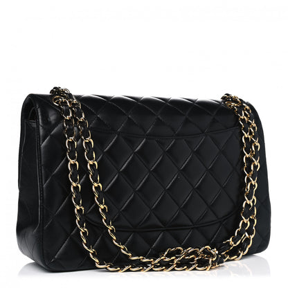 Chanel Lambskin Quilted Jumbo Double Flap Black 2 of 8
