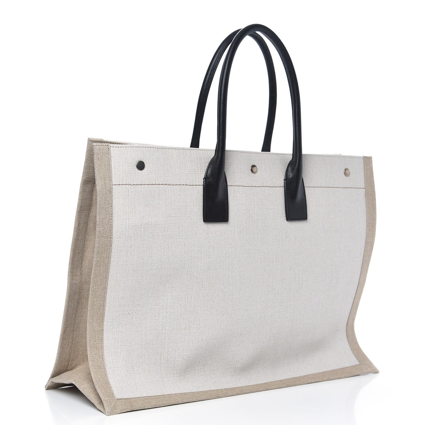 Linen Calfskin Rive Gauche Tote Optic White