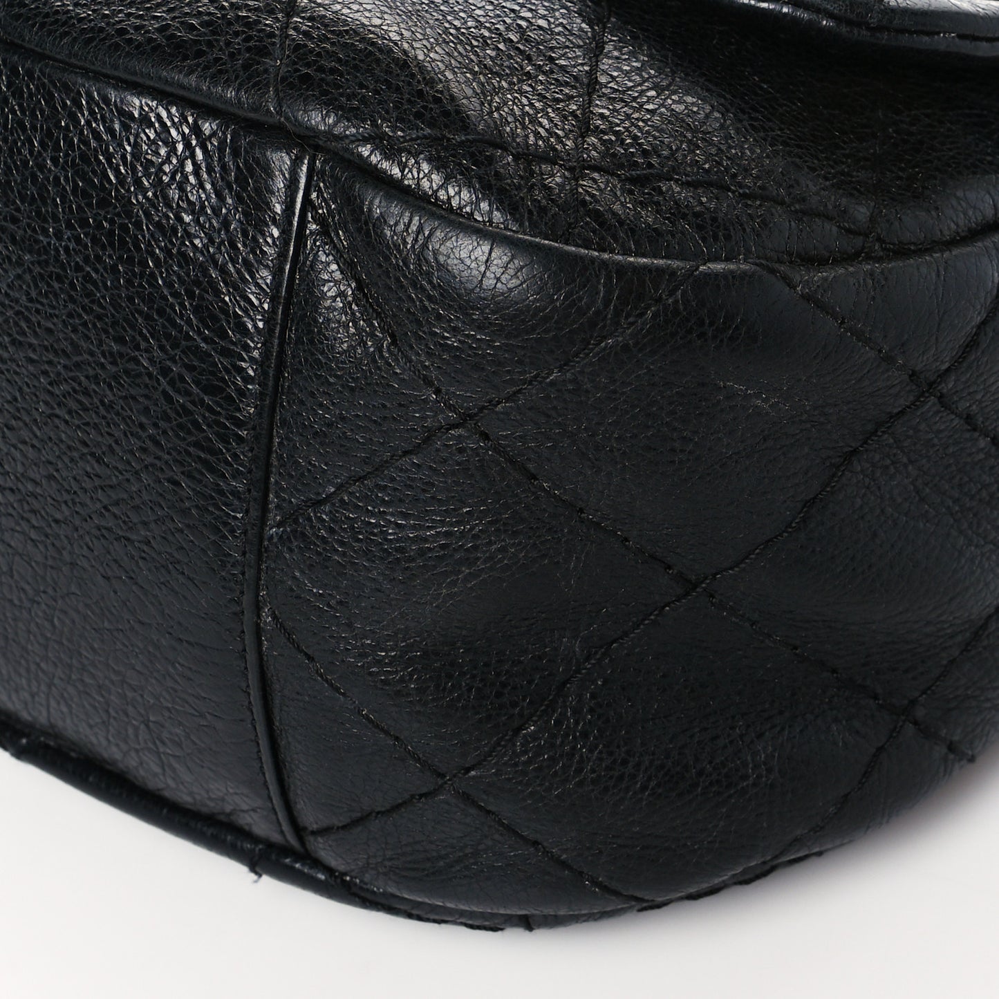 Glazed Calfskin Stitched XL On The Road Flap Black