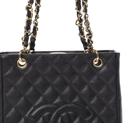 Chanel Caviar Quilted Petit Shopping Tote PST Black 10 of 11