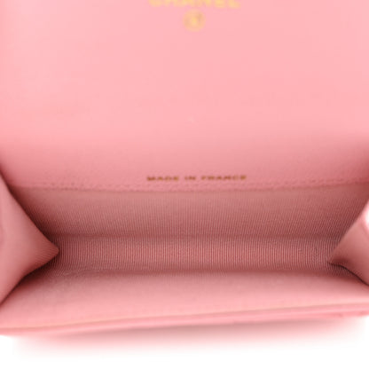 Chanel Caviar Quilted Flap Card Holder Wallet Light Pink 5 of 11