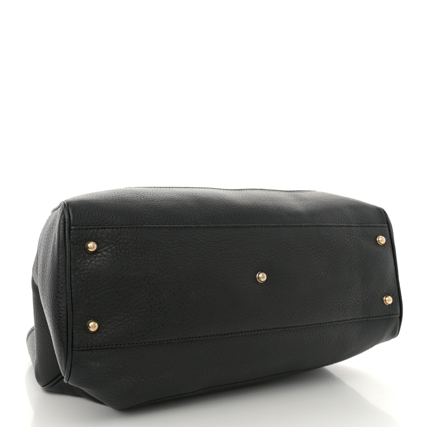 Grained Calfskin Medium Diana Bamboo Top Handle Tote Black