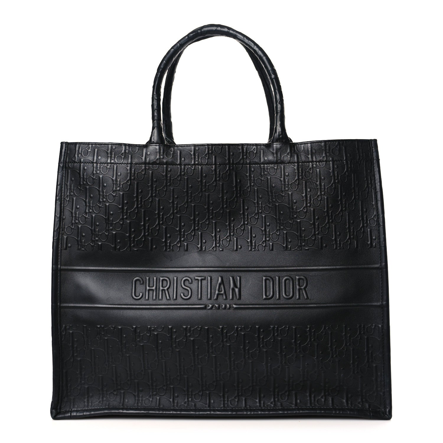 Christian Dior Oblique Calfskin Embossed Large Book Tote Black 1 of 10