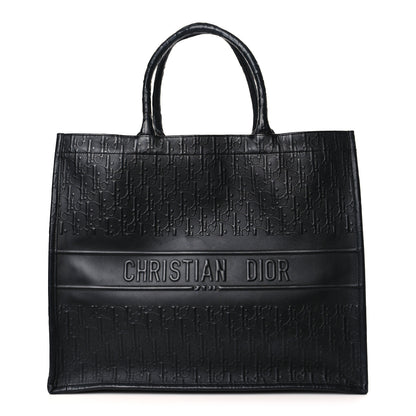Christian Dior Oblique Calfskin Embossed Large Book Tote Black 1 of 10