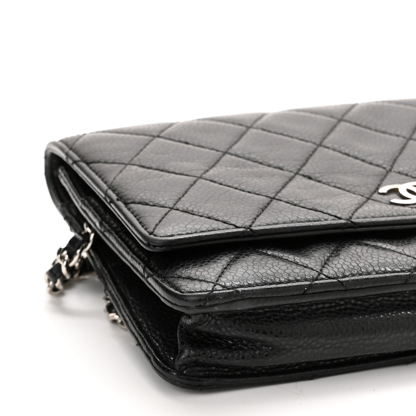 Caviar Quilted Wallet On Chain WOC Black