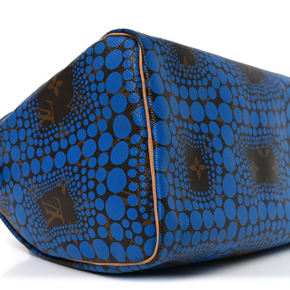 Louis Vuitton Monogram Kusama Town Speedy 30 Blue 9 of 11