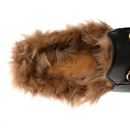 Gucci Calfskin Fur Womens Princetown Slippers 37.5 Black 7 of 11