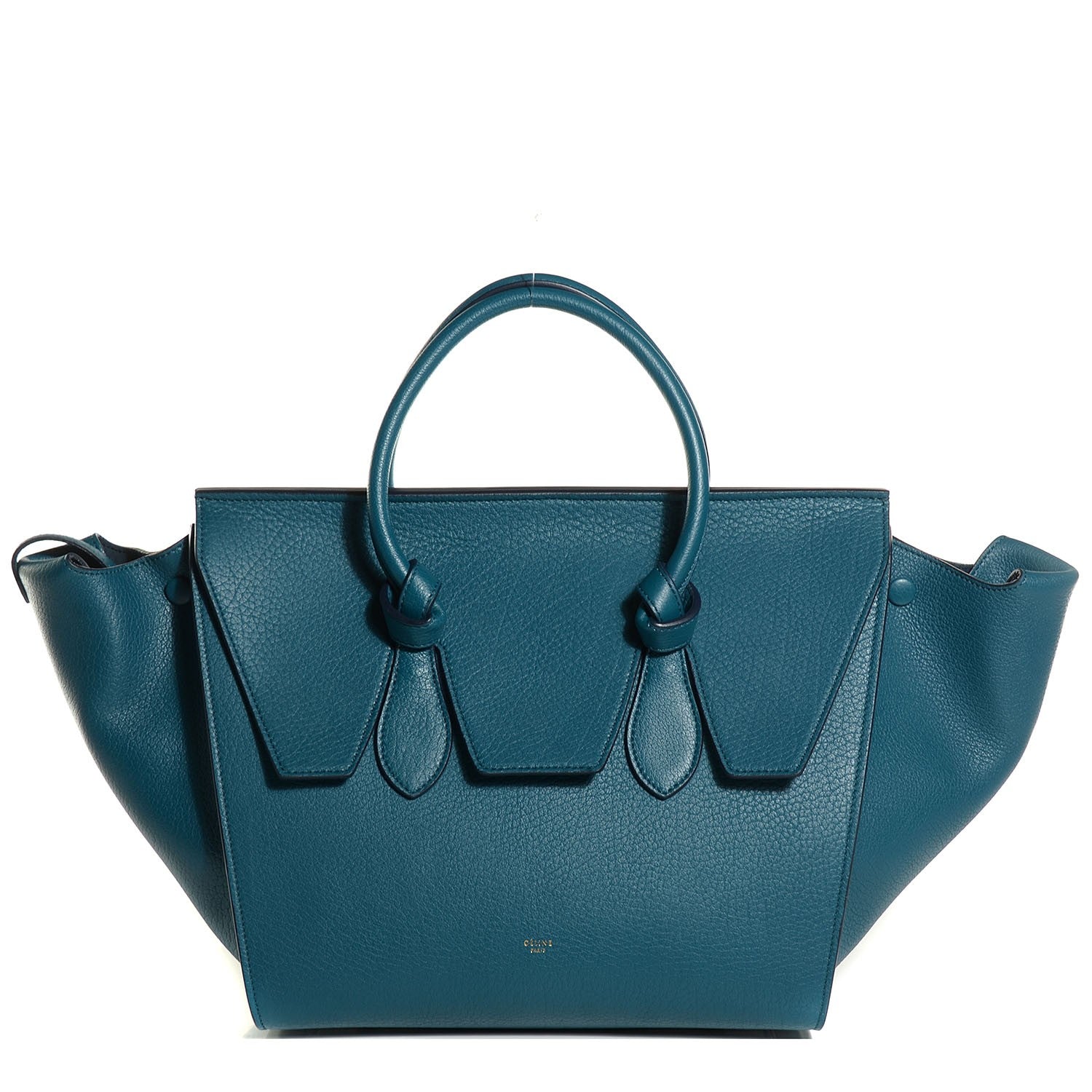 Celine Crisped Calfskin Small Tie Knot Tote Metallic Blue 1 of 11