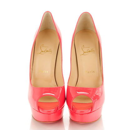 Christian Louboutin Patent Lady Peep 150 Pumps 38 Framboisine 2 of 7