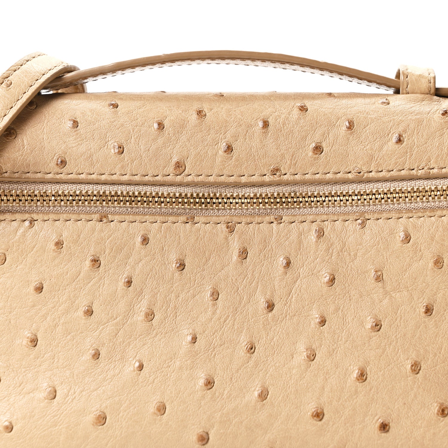 Loro Piana Ostrich L19 Extra Pocket Pouch Beige 8 of 10