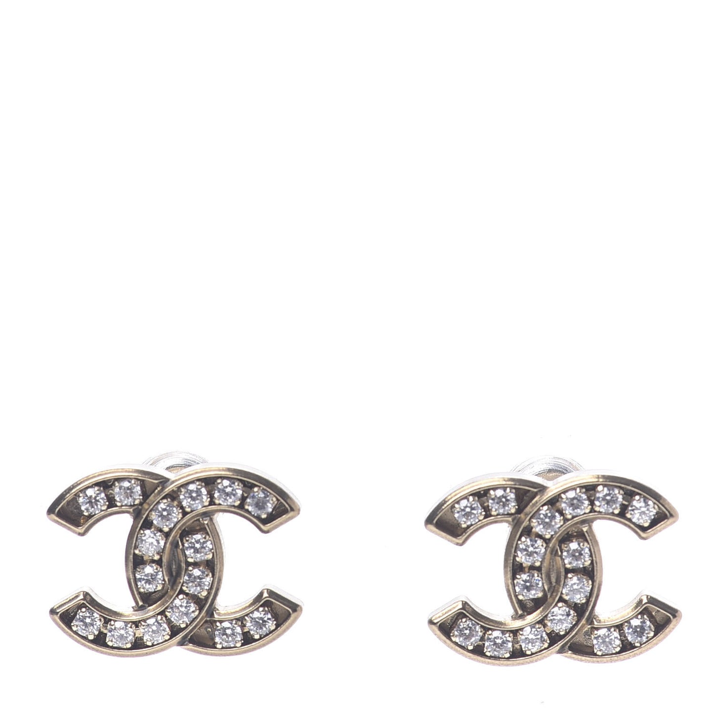 Crystal CC Earrings Gold