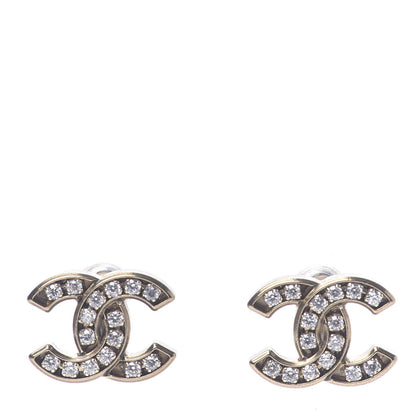 Chanel Crystal CC Earrings Gold 1 of 4