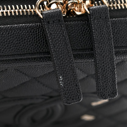 Chanel Caviar Quilted Medium CC Filigree Vanity Case Black 13 of 15