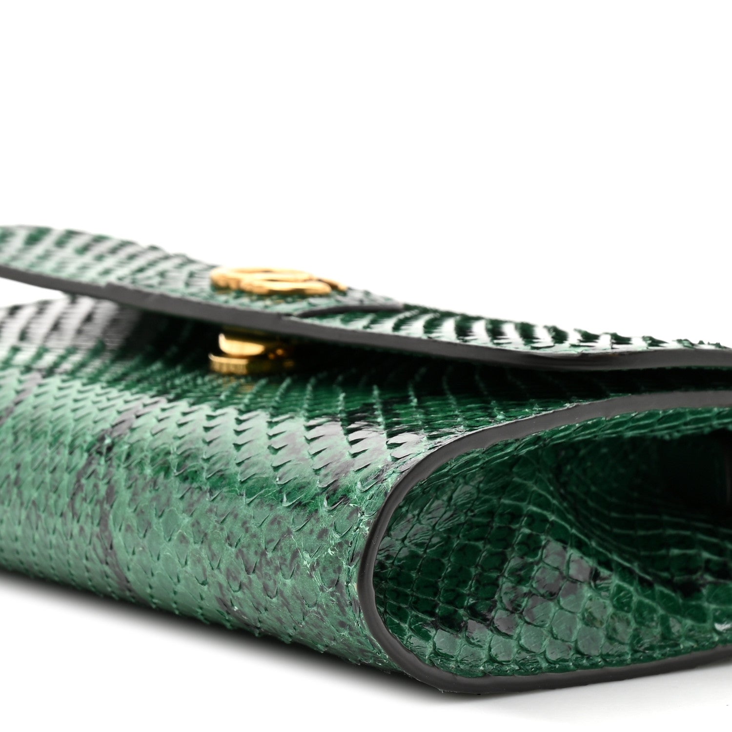 Gucci Snakeskin Mini Diana Bamboo Top Handle Clutch Emerald 9 of 11