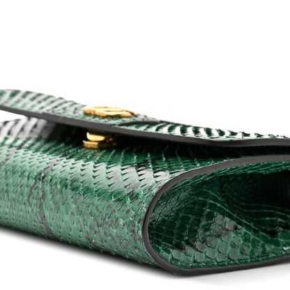 Gucci Snakeskin Mini Diana Bamboo Top Handle Clutch Emerald 9 of 11