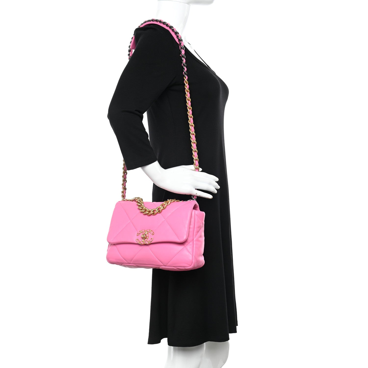 Chanel Lambskin Quilted Medium Chanel 19 Flap Pink 2 of 20