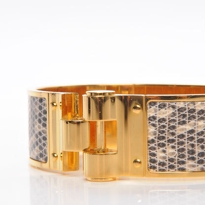 Hermes Lizard Charniere Cuir Wide Hinged Bracelet M Ombre 5 of 5