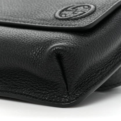 Gucci Pebbled Calfskin Soho Flap Belt Bag Black 8 of 8
