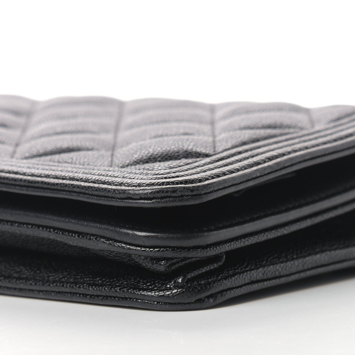 Caviar Quilted Boy Wallet On Chain WOC Black