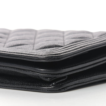 Chanel Caviar Quilted Boy Wallet On Chain WOC Black 9 of 12