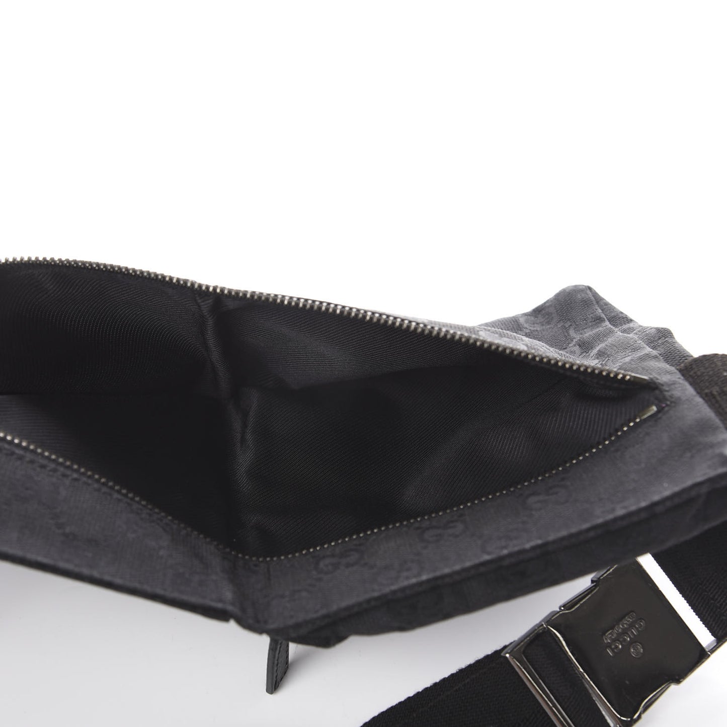 GG Monogram Double Pocket Belt Bag Black