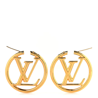 Louis Vuitton Metal Louise Hoop Earrings Gold 3 of 5
