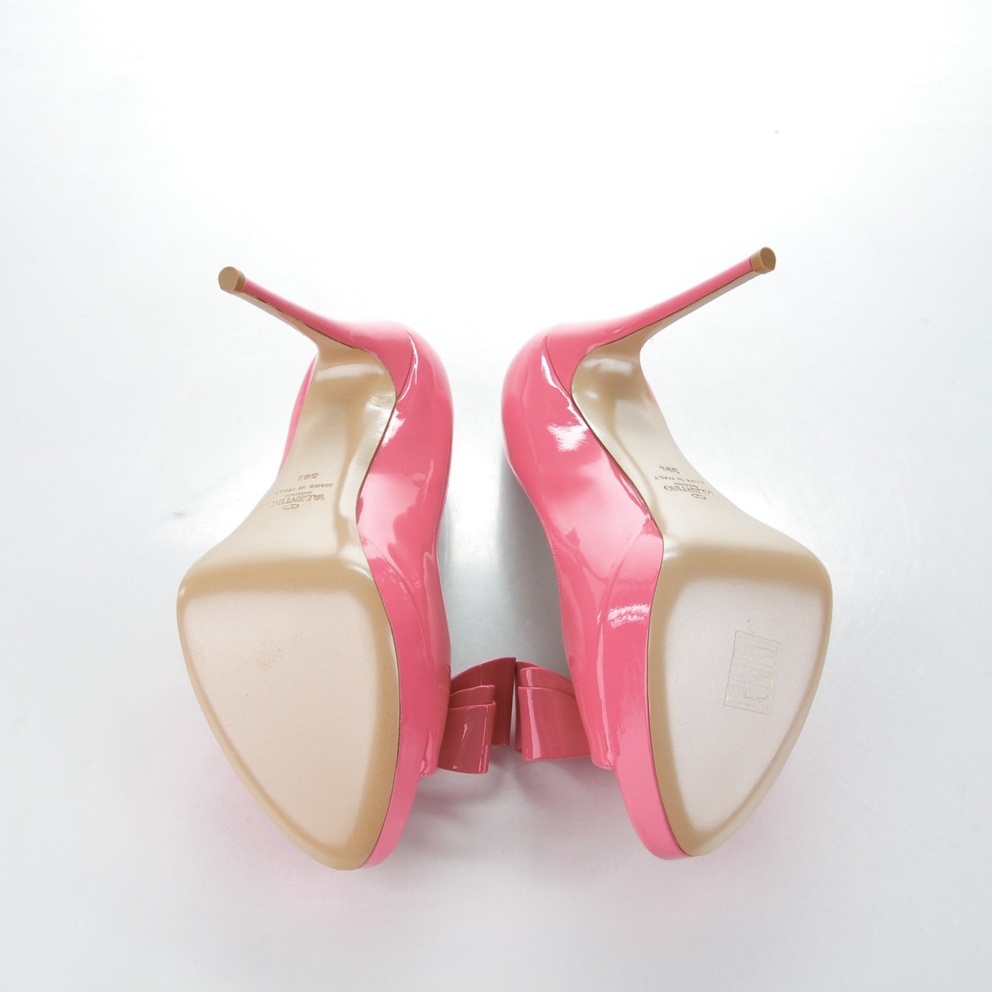 Patent Couture Bow Peep Toe 30/125mm Platform Pumps 39.5 Pink