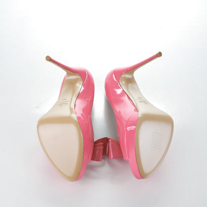 Valentino Garavani Patent Couture Bow Peep Toe 30/125mm Platform Pumps 39.5 Pink 5 of 7