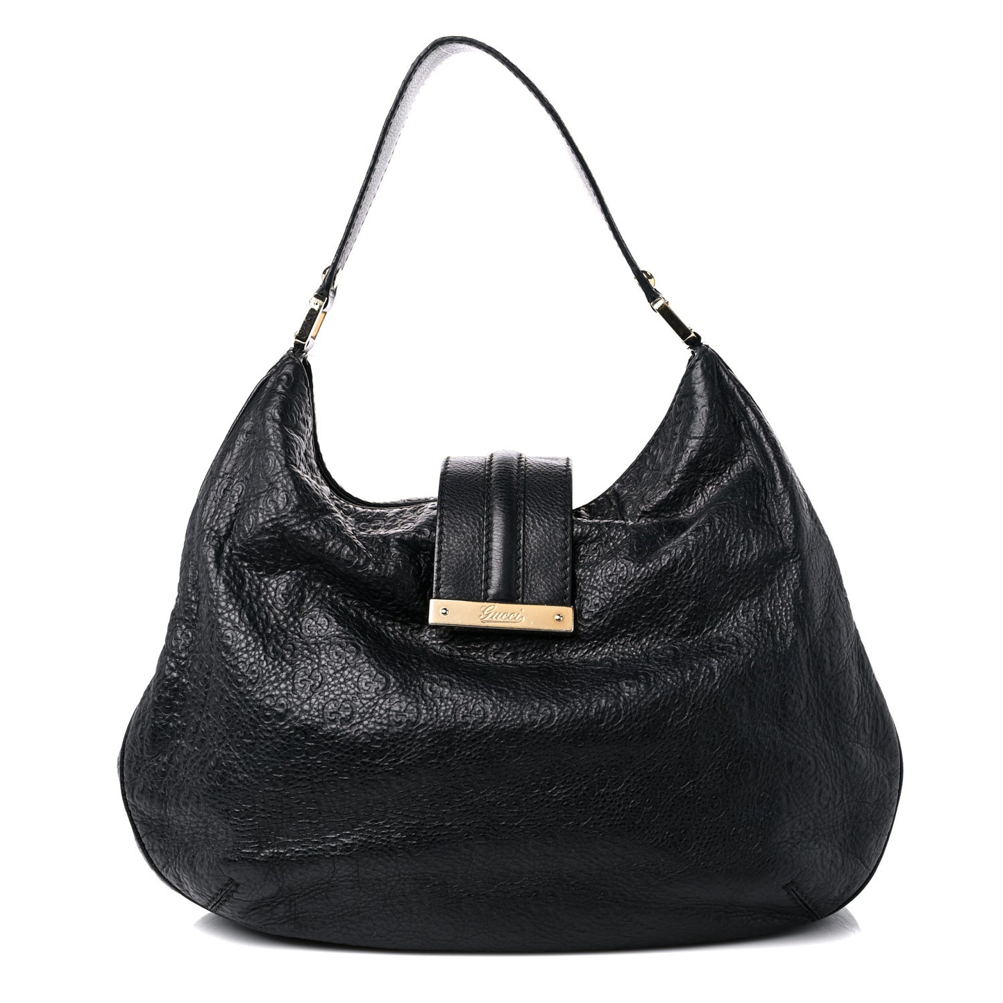 Guccissima Large New Ladies Web Hobo Black