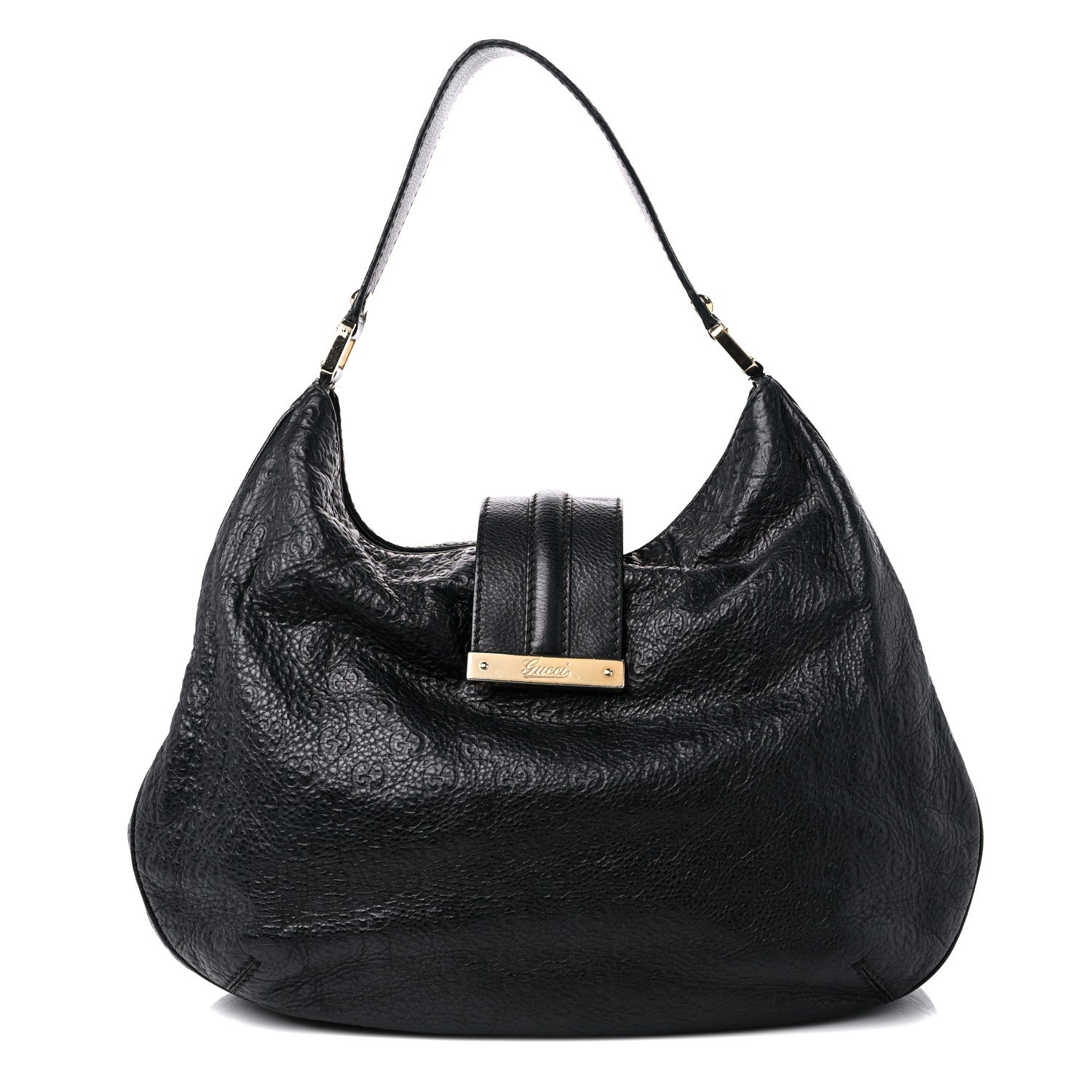 Gucci Guccissima Large New Ladies Web Hobo Black 1 of 14