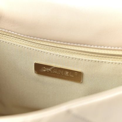 Chanel Lambskin Quilted Medium 19 Flap Beige 8 of 10