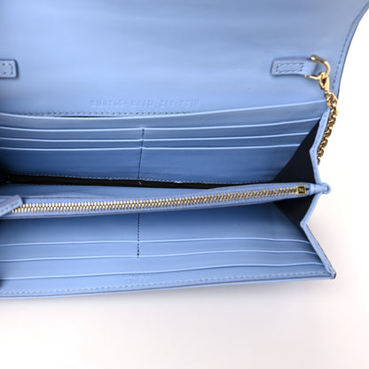 Fendi Nappa Matisse FF Embossed Continental Wallet on Chain Placid Blue 4 of 8