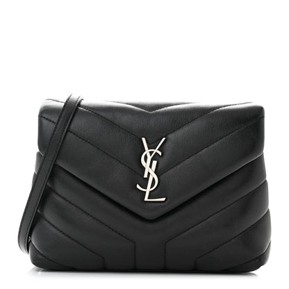 Saint Laurent Calfskin Y Quilted Monogram Toy Loulou Crossbody Bag Black 1 of 11