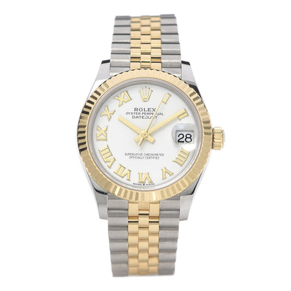 Rolex Stainless Steel 18K Yellow Gold 31mm Oyster Perpetual Datejust Watch White Roman 278273 1 of 7