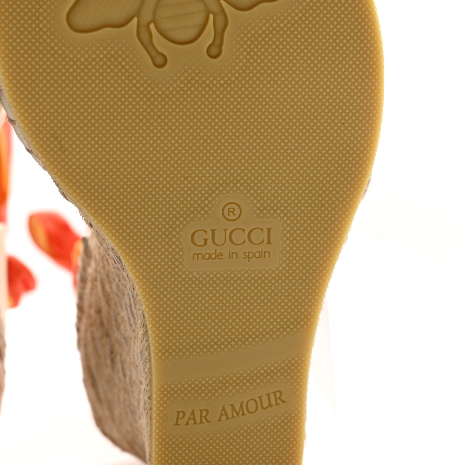 Gucci Canvas Ankle Wrap Interlocking G Platform 35/120mm Espadrille Wedges 39.5 Orange Yellow 7 of 8