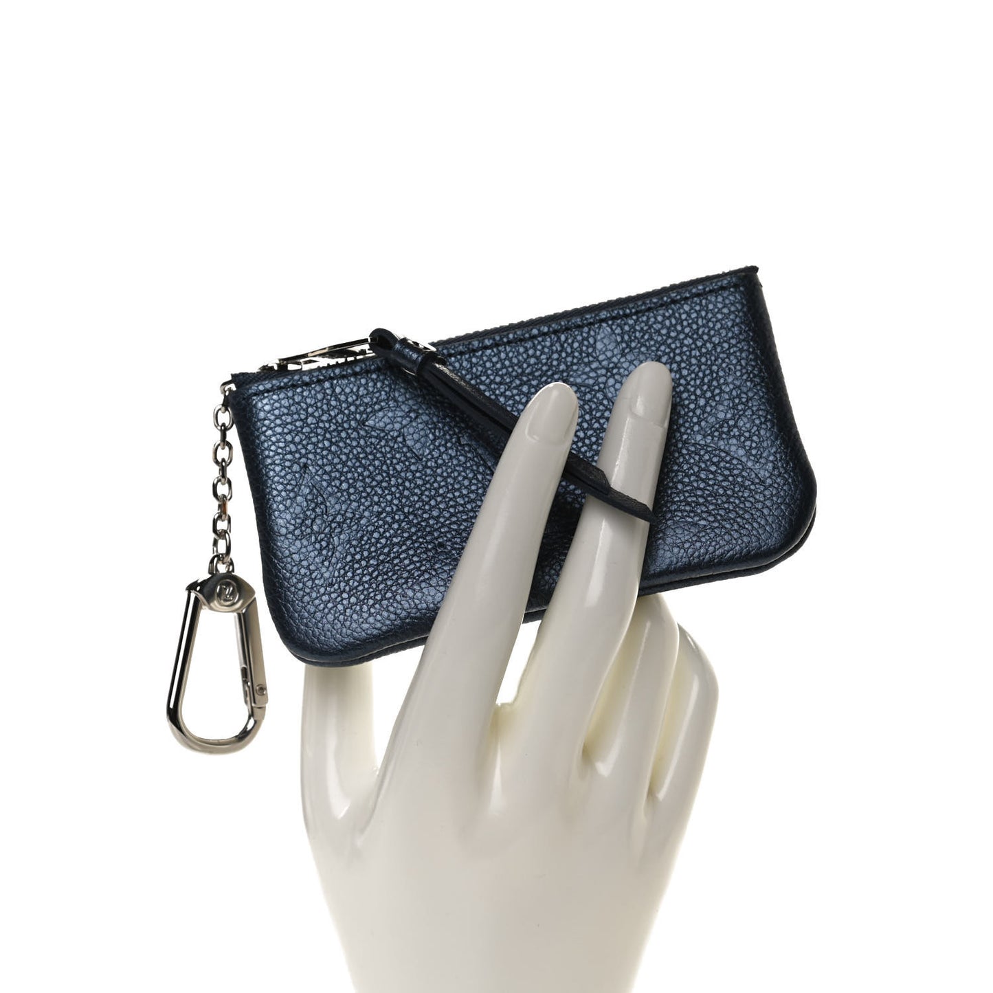 Metallic Empreinte Monogram Giant Key Pouch Navy Nacre