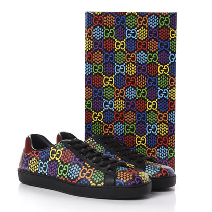 Gucci GG Supreme Monogram Psychedelic Mens Ace Sneakers 9 Black Multicolor 10 of 10