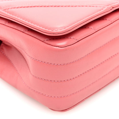 Chanel Calfskin Chevron Quilted Mini Statement Flap Pink 9 of 11