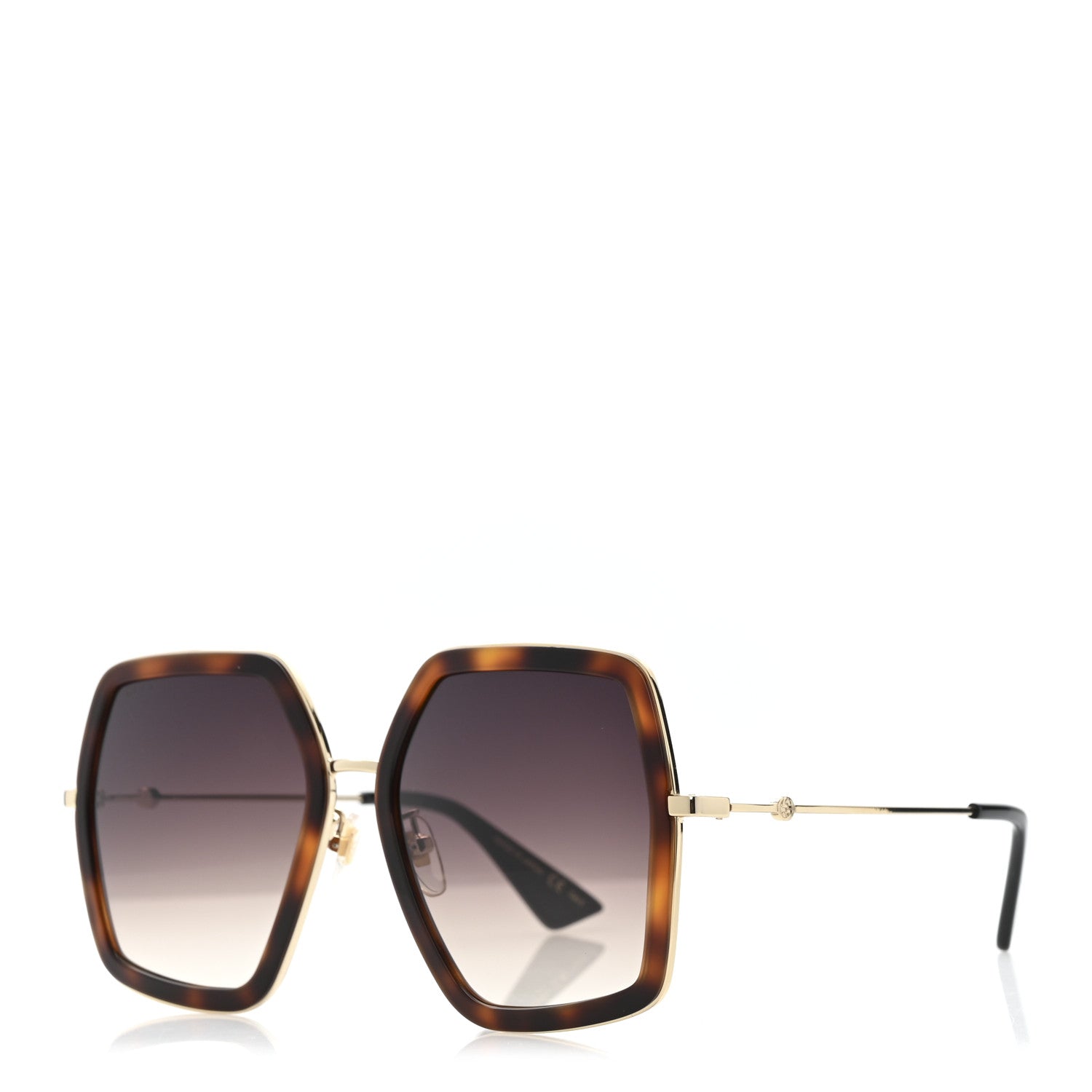Gucci Acetate Oversize Square Frame GG0106S Sunglasses Tortoise 1 of 8