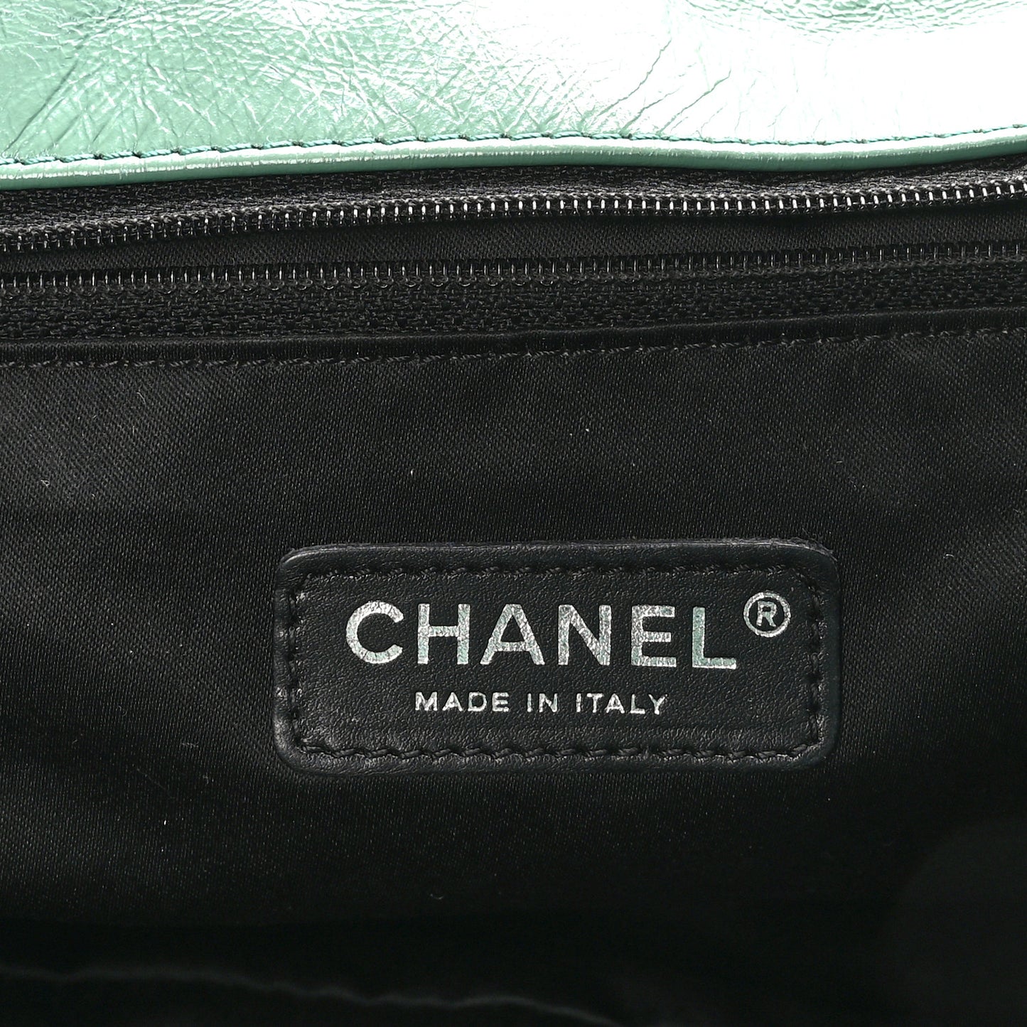 Glazed Calfskin Twisted Maxi Flap Green