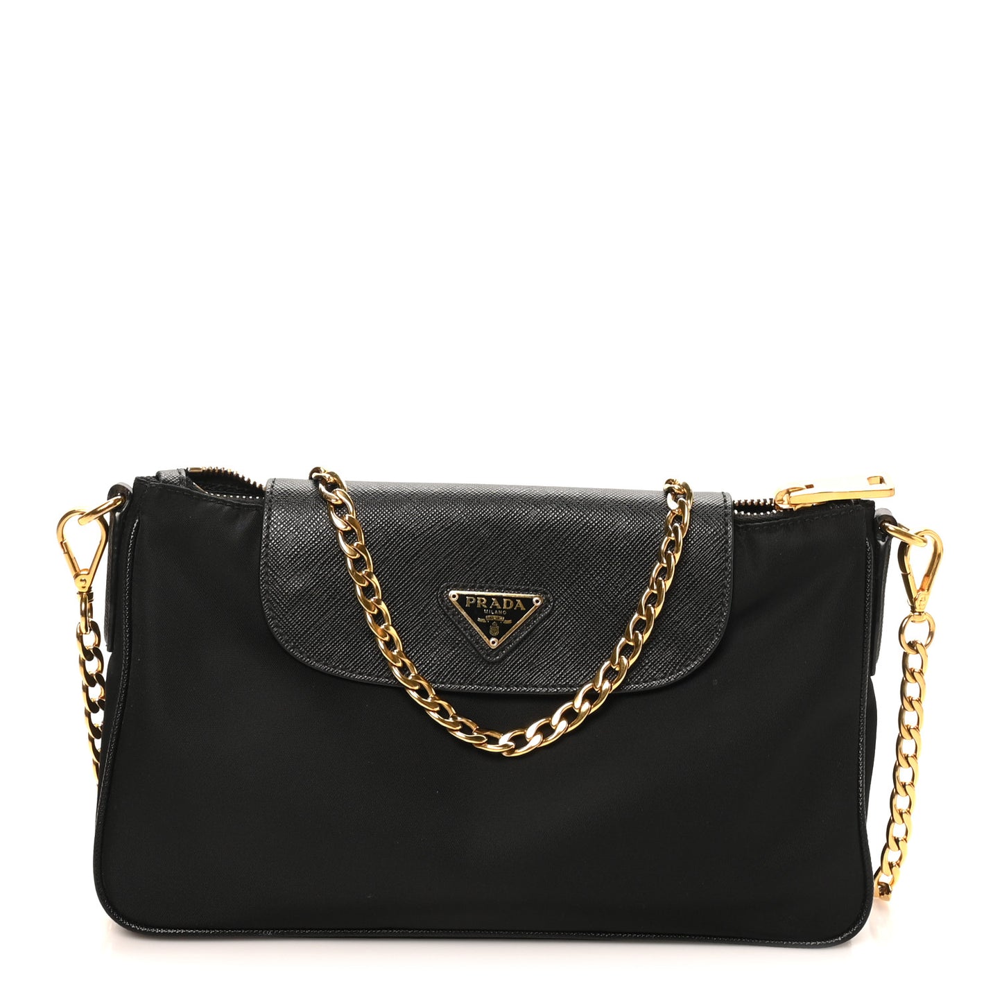 Tessuto Nylon Saffiano Crossbody Bag Black