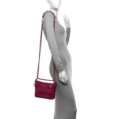 Chanel Aged Calfskin Quilted Small Gabrielle Hobo Fuchsia 2 of 10