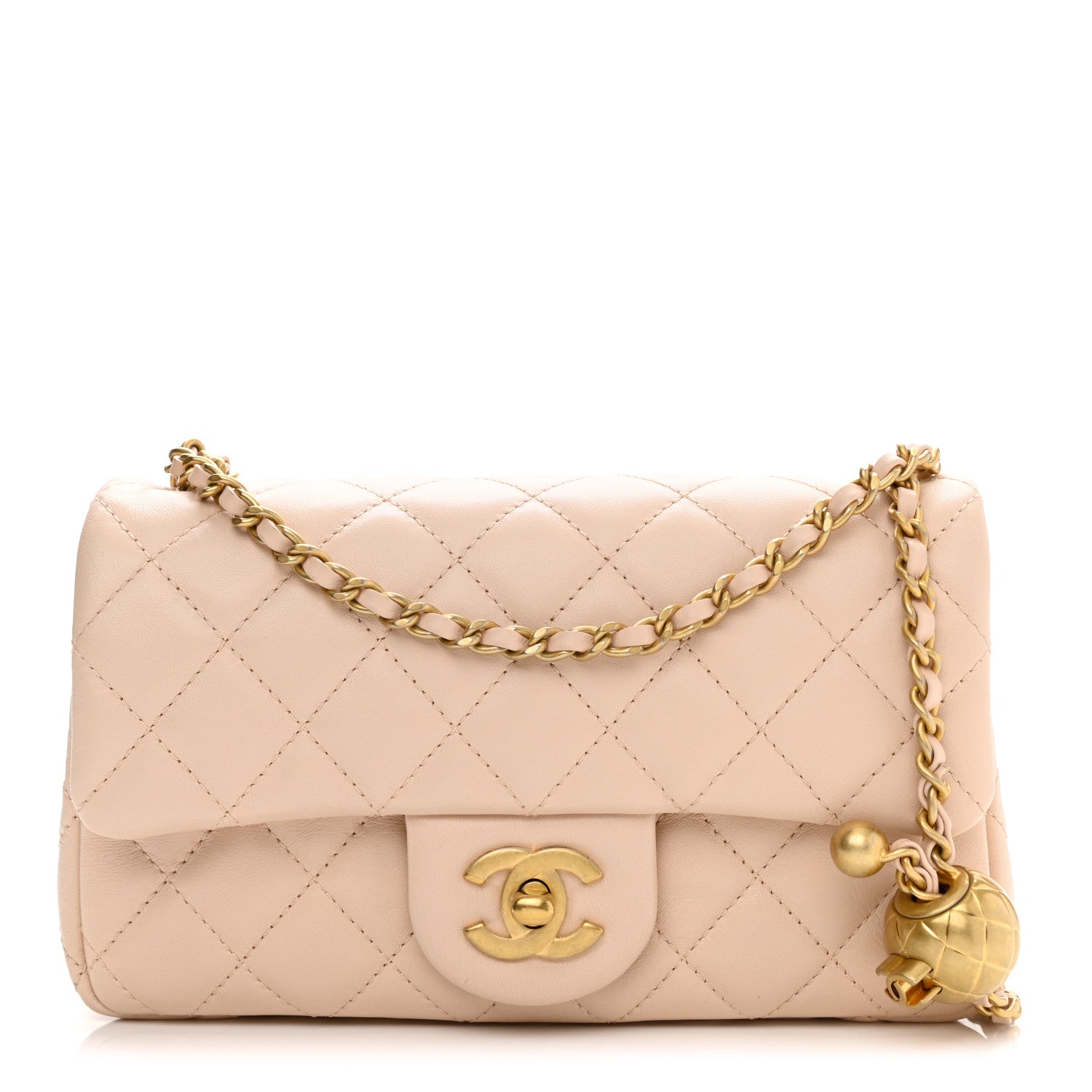 Chanel Lambskin Quilted Mini Rectangular Pearl Crush Flap Light Beige 1 of 10