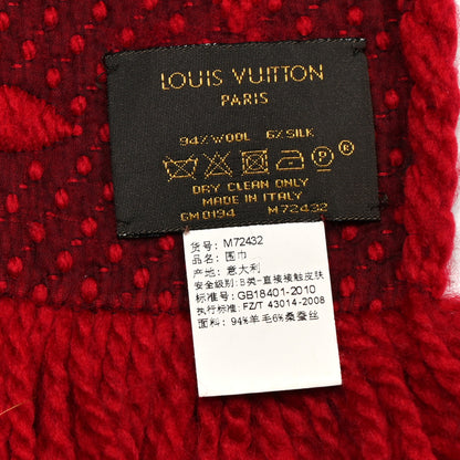 Louis Vuitton Wool Silk Logomania Scarf Rubis 4 of 4