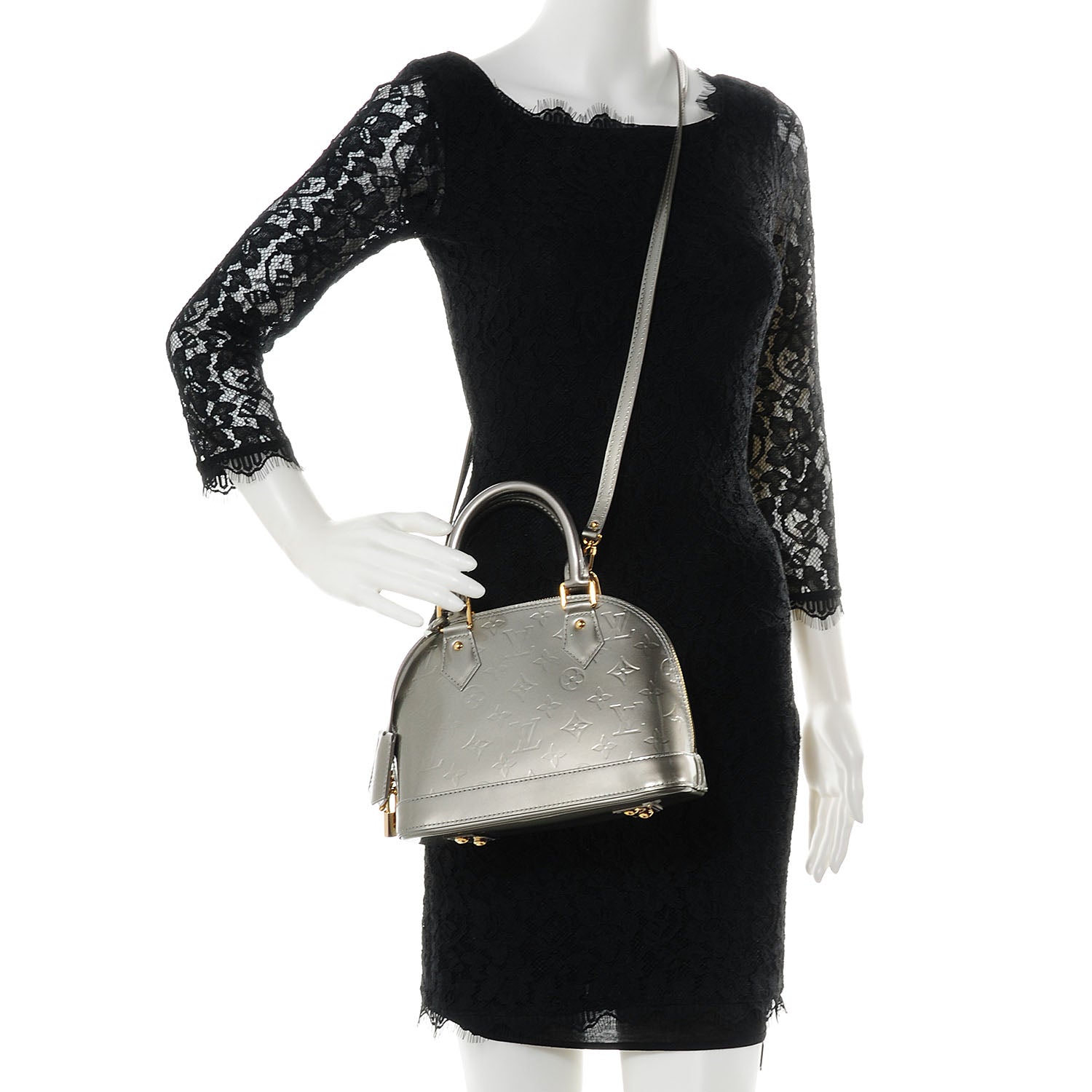 Louis Vuitton Vernis Alma BB Gris Art Deco 2 of 7