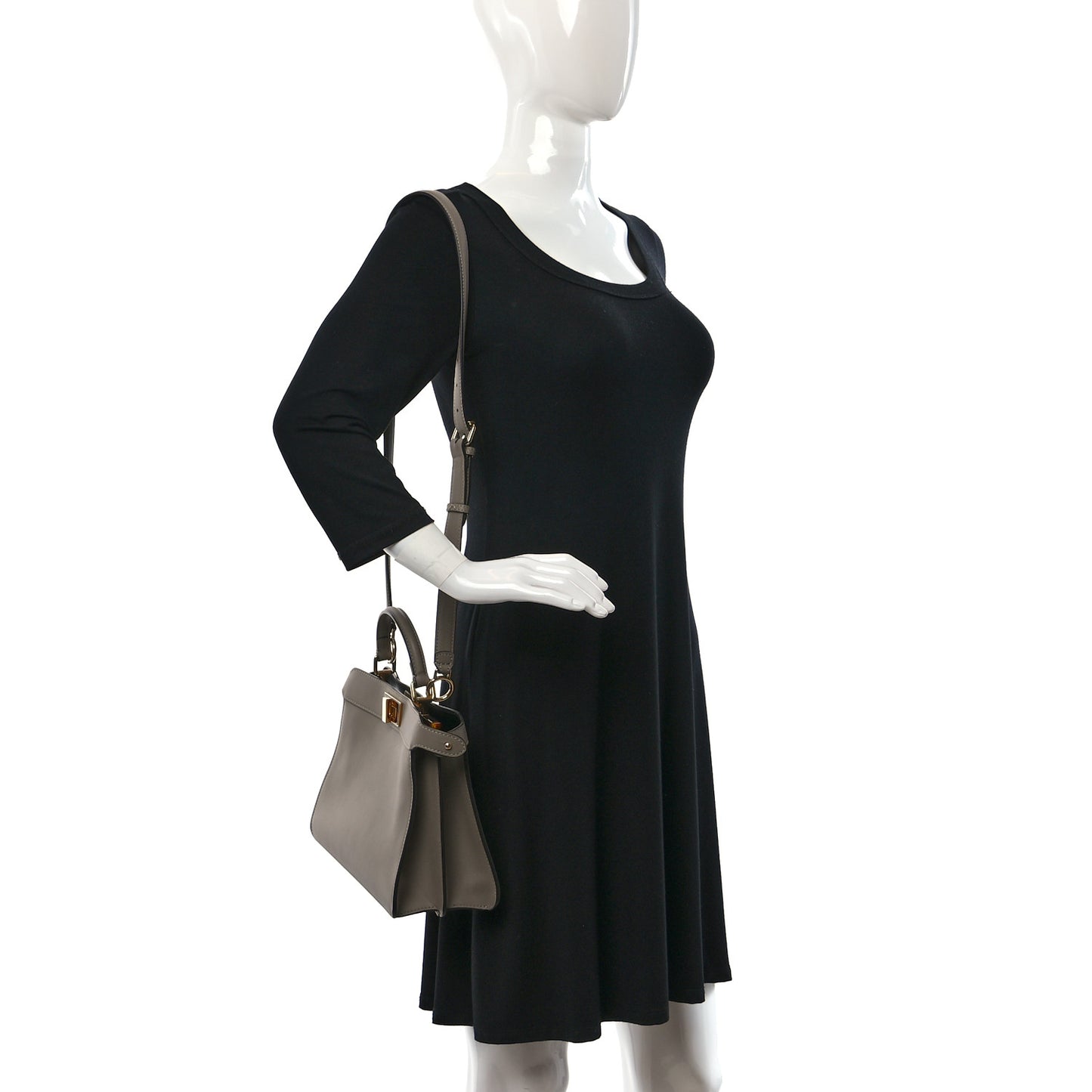 Vitello Seta Shiny Nappa Plexiglass Bi-Color Small Peekaboo I SEE U Satchel Tartaruga Black