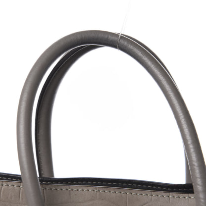 Celine Crocodile Embossed Nubuck Medium Phantom Luggage Grey 13 of 15