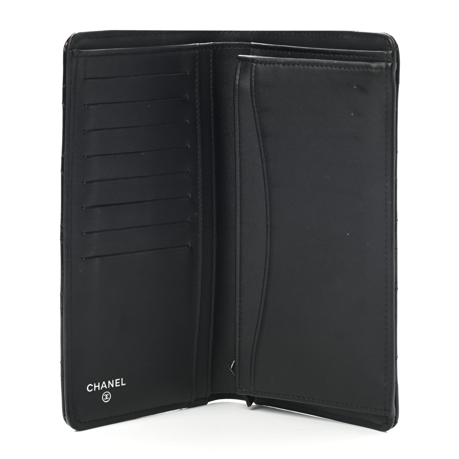 Chanel Patent Calfskin Quilted Yen Wallet Black 5 of 7