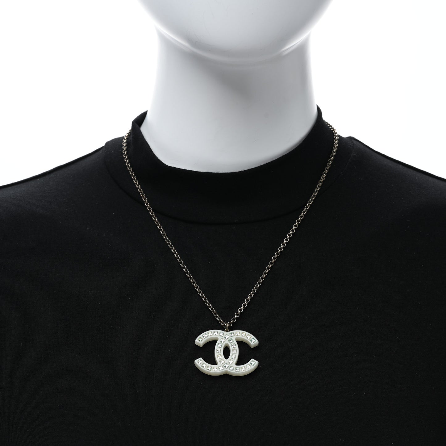 Crystal CC Pendant Necklace Gold